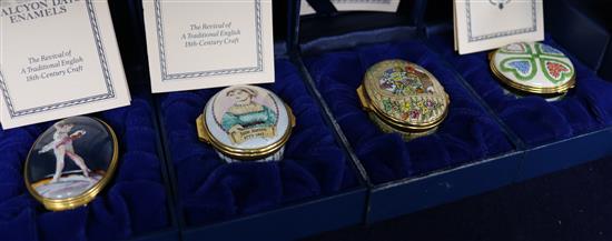 Ten Halcyon Days enamel bonbonieres;